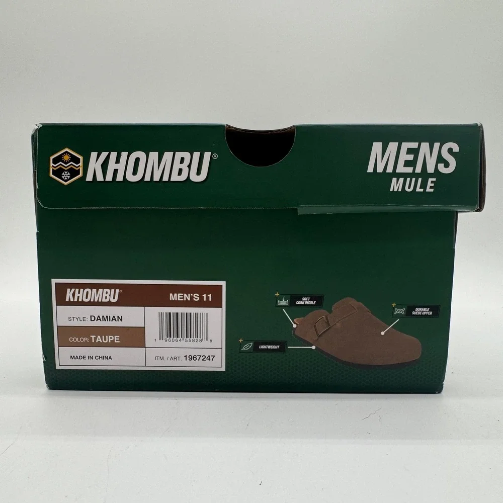 Khombu Damian Men's Taupe Suede Mule Clogs Slip On Shoes Size 11
